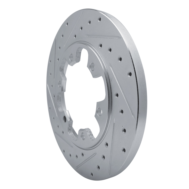 Ford Transit-350 HD Brake Rotor (1) - Rear Left - R1 Concepts - Drilled & Slotted - Silver - `15-`25